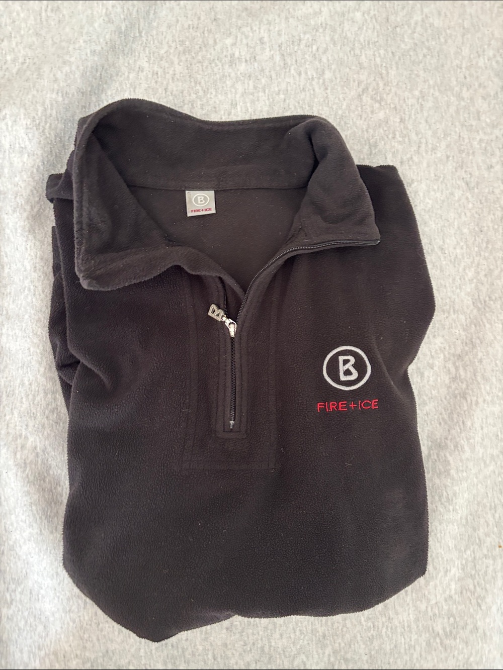 Bogner Fire + Ice Black 1/4 Zip Pullover Fleece Sweater